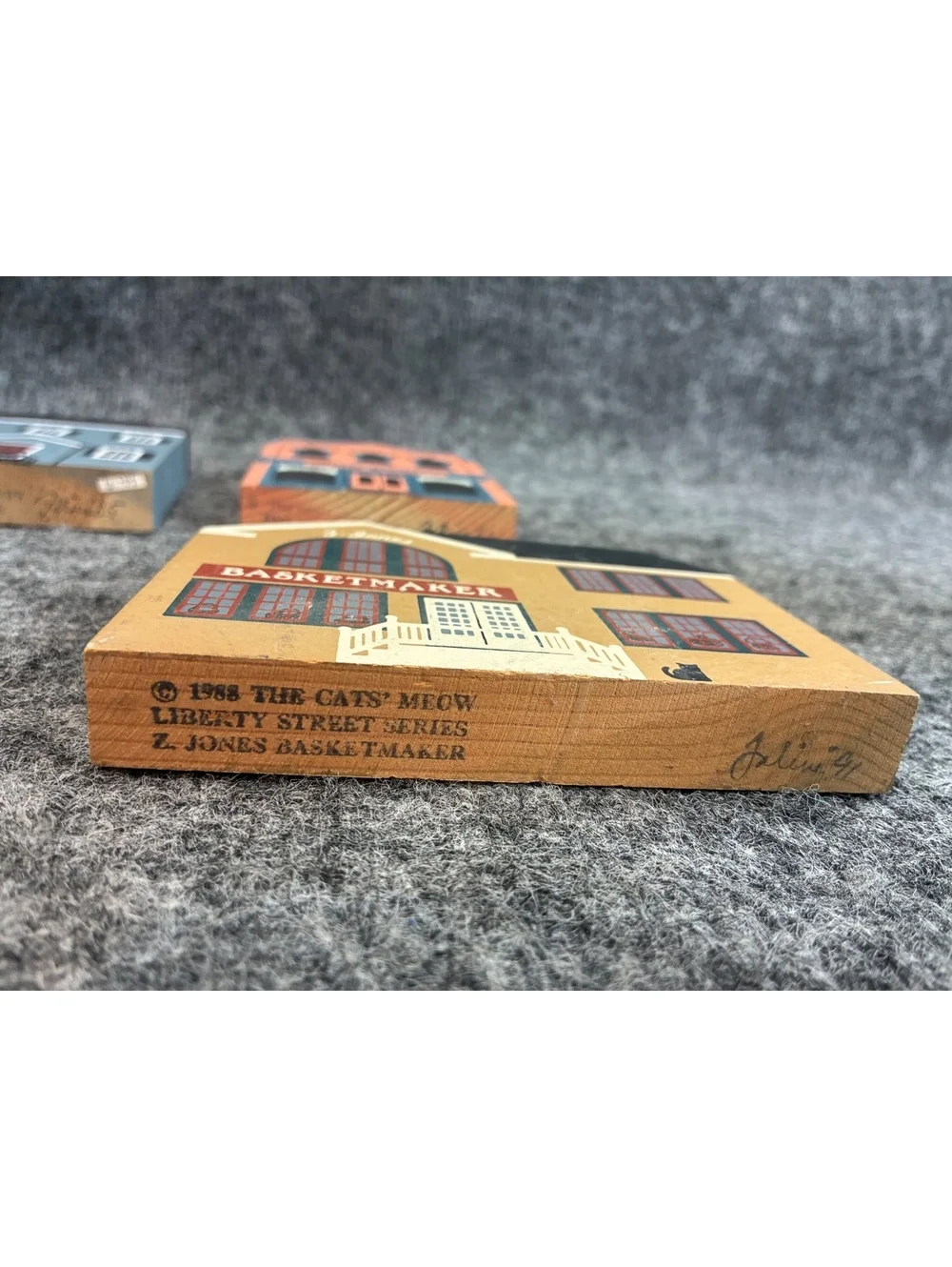 The Cats' Meow Handcrafted Wooden Village Lot 4 Piece Collection 1980s #1
